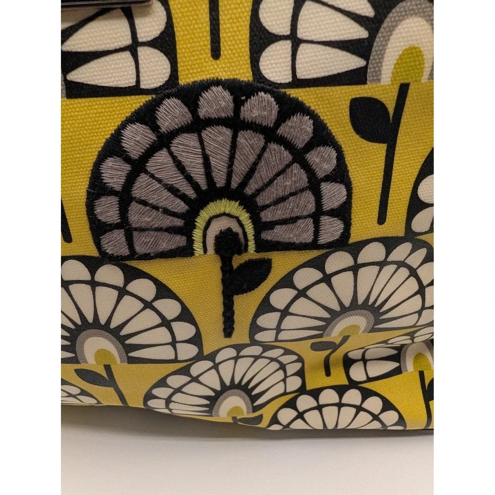 Petunia Pickle Bottom Boxy Backpack Diaper Bag Yellow Black Floral Glazed Canvas